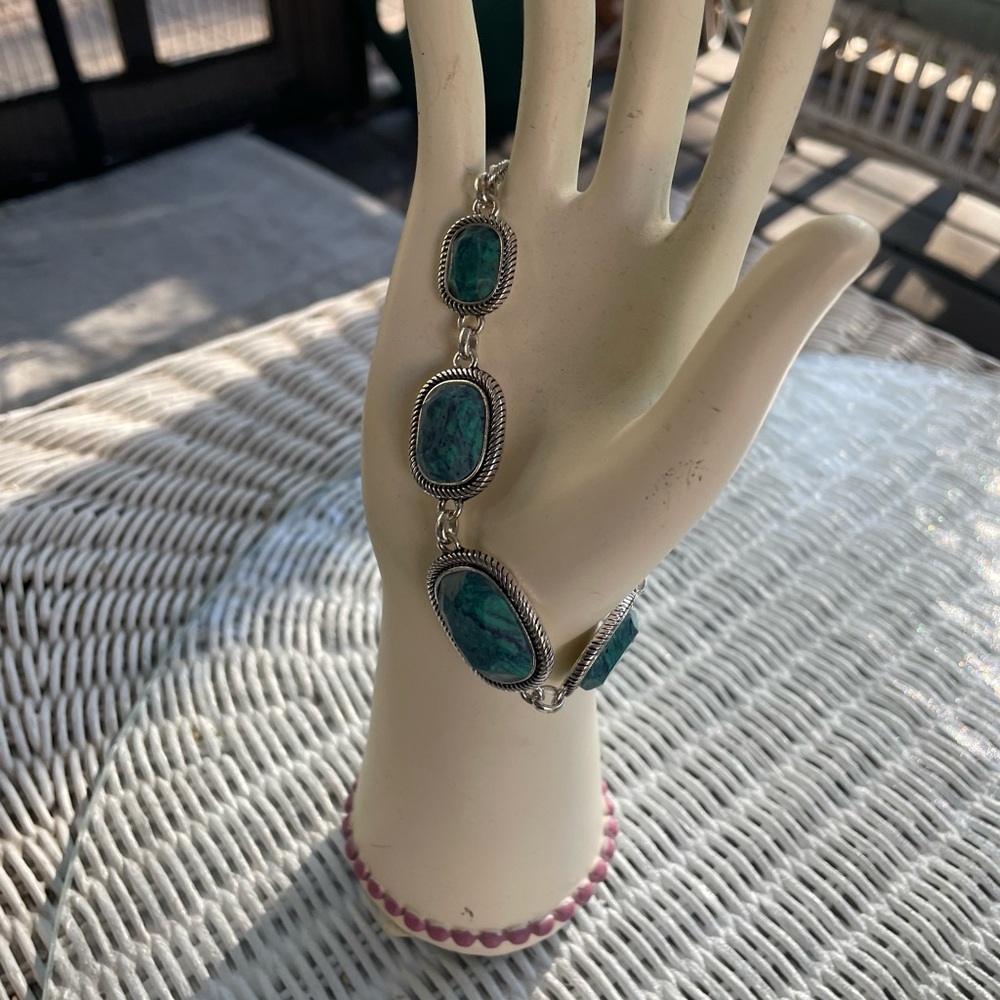 Sterling silver turquoise bracelet.